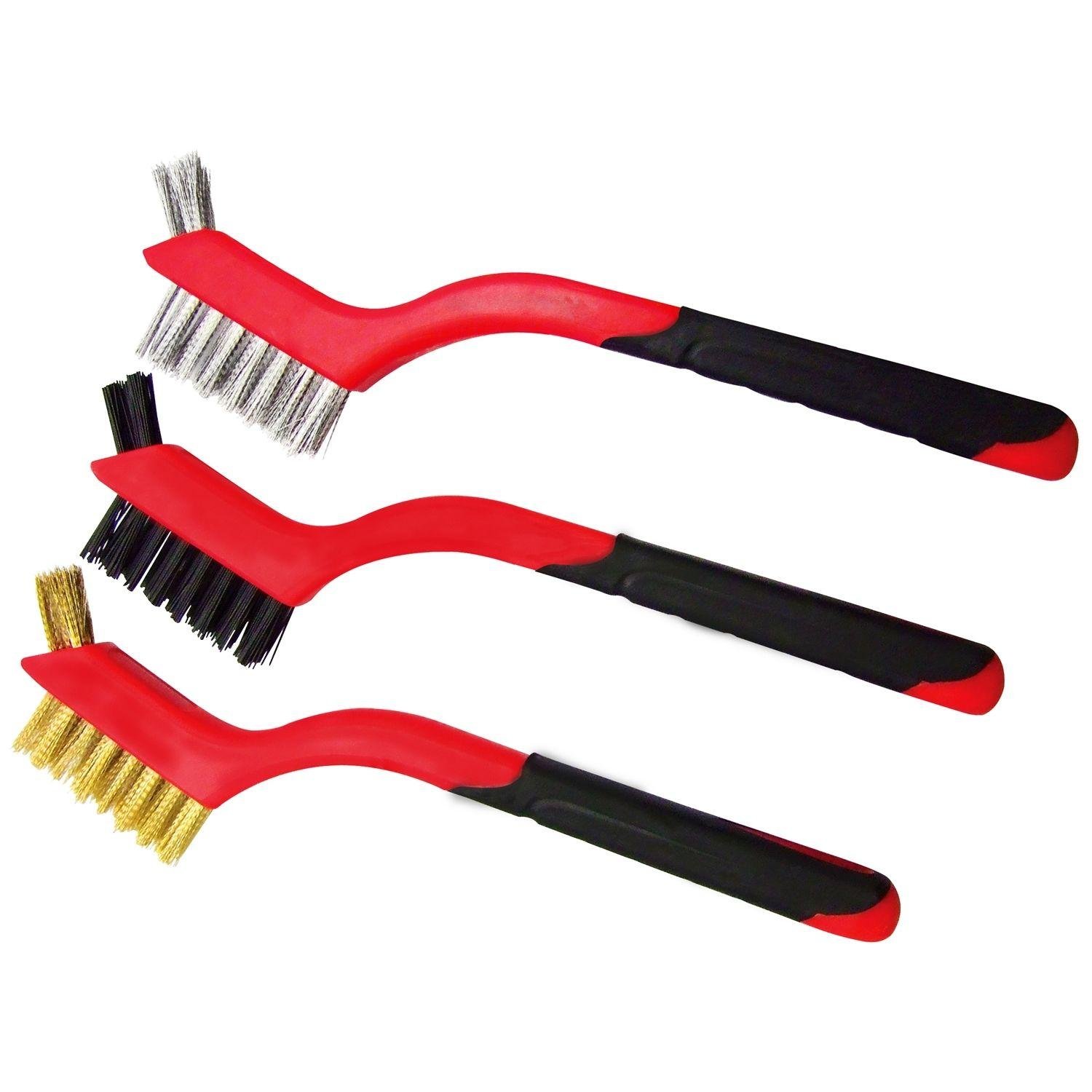 Amtech S3535 Brush Set3-Piece Set Includes NylonBrass And Steel BrushesEach With 2-In-1 Mini Brush Head from B&Q