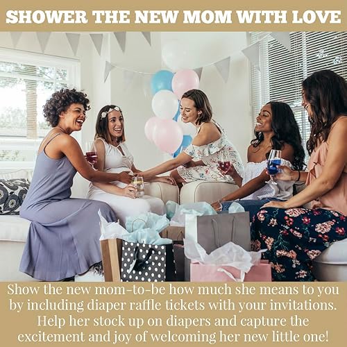 Miniatura 7 de Amanda Creation Gold & Silver Twinkle Little Star - Boletos para rifas de pañales neutrales de género para baby showers, 20 insertos de doble cara