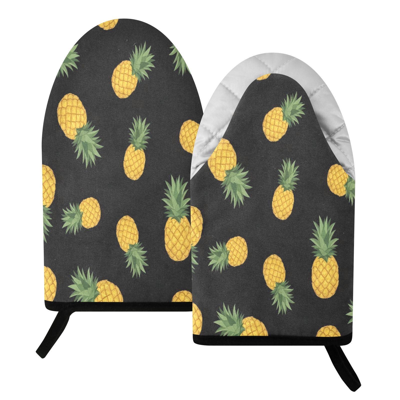 BURSTDDY Pineapples Oven Mitt,Heat Resistant Kitchen Mitts for Cooking