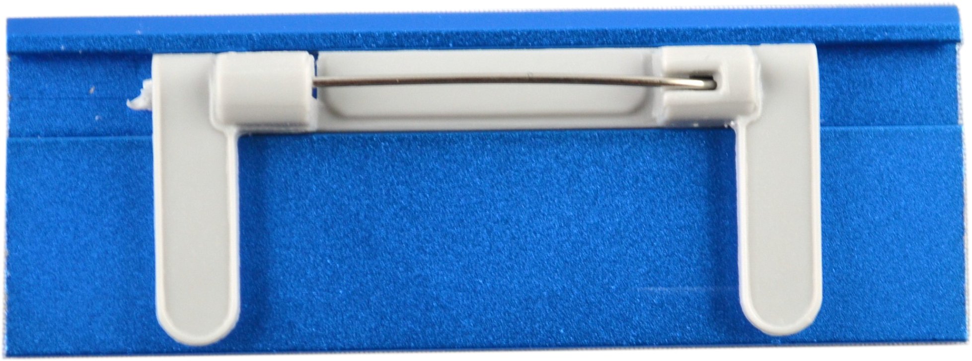 Aluminium Namensschilder blau, aus Metall, Größe 70x25 mm, mit Magnet und Nadel/Clipkombination, individuellem Logodruck, Farbdruck mit Ihrem Logo, Magnetbefestigung, Name Badge, Namensschild für Kleidung, selbstbeschriftbar, mit Ihrem Logo, Namensschildc