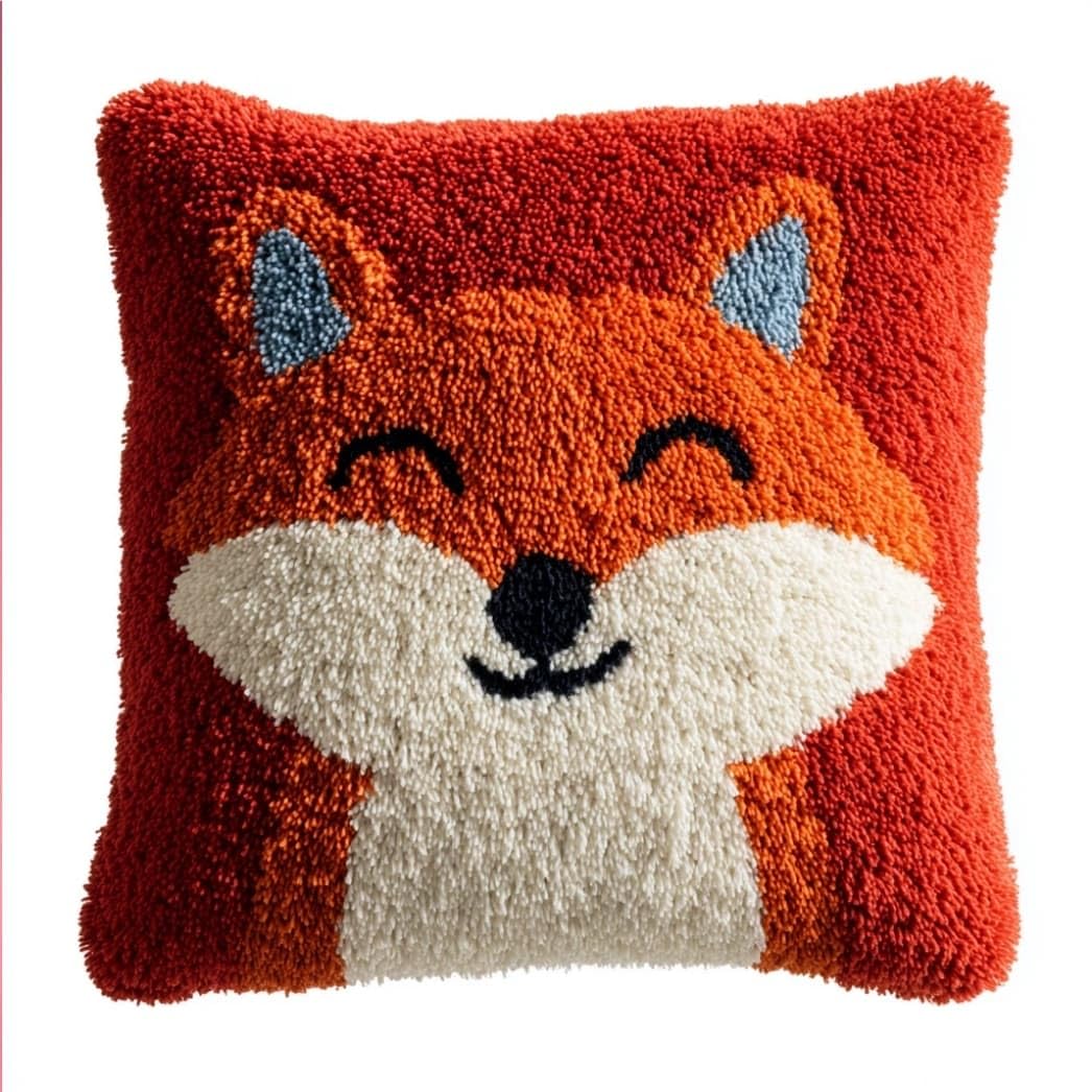 Taxpy Latch Hook Cushion Kits Fox 17X17 Inch