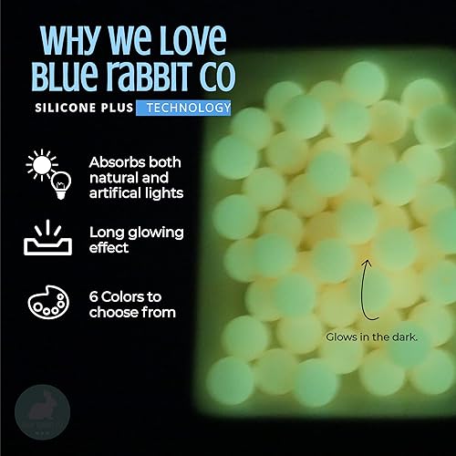 Miniatura 5 de Blue RABBIT CO - Cuentas de silicona blancas que brillan en la oscuridad para hacer llaveros, collares, pulseras (0.472 pulgadas, 50 unidades),