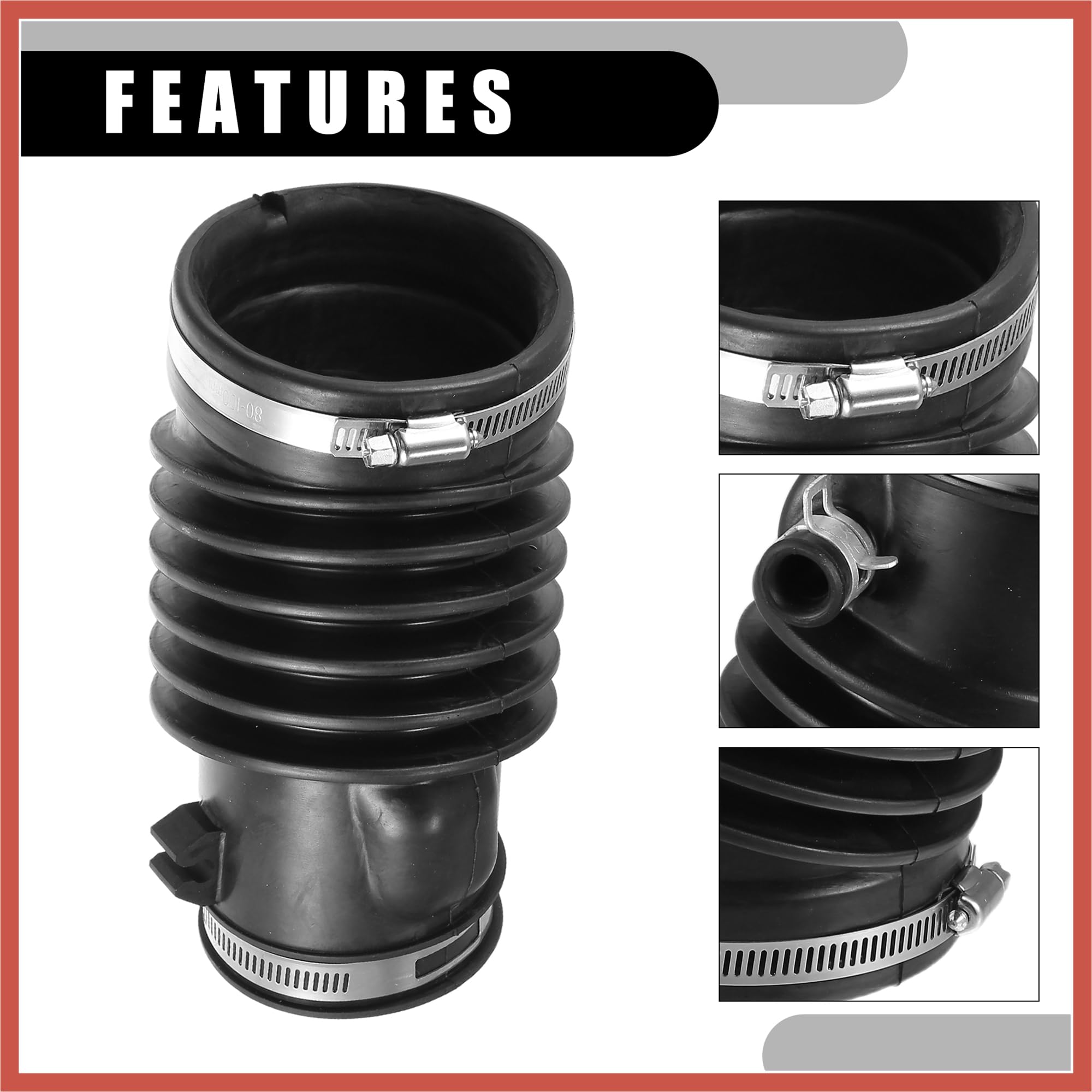 ABSOPRO Air Cleaner Intake Hose Tube With Clamps For Acura TL 2007-2008 - Replacement 17228-RDA-A00 - View #10