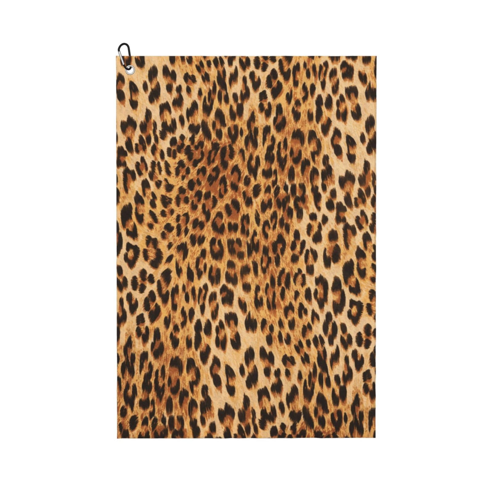 Hnnkloy Leopard Print, 16x24 in Portable Waffle Golf Towels with Carabiner Clip for Golf Bag