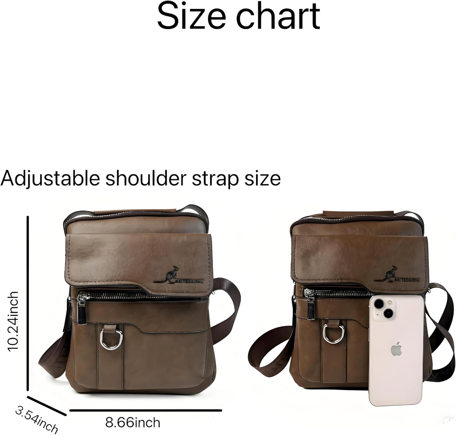Messenger Bag for Men,Vegan Leather Purses Small Shoulder Handbags with Wide Strap
