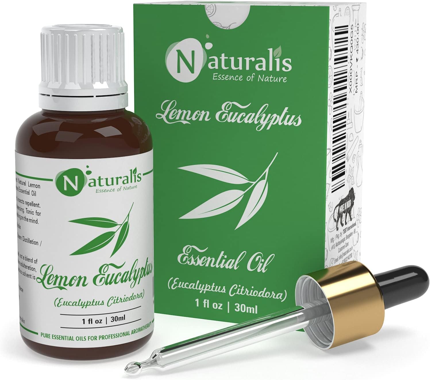 Naturalis Lemon Eucalyptus Oil - Eucalyptus Citriodora Essential Oil for Aromatherapy, Relaxation, Skin Nourishment - Natural & Organic Mosquito Repellent - 30ml