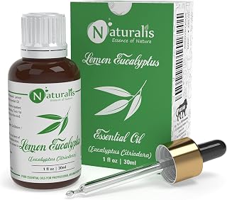 Naturalis Lemon Eucalyptus Oil - Eucalyptus Citriodora Essential Oil for Aromatherapy, Relaxation, Skin Nourishment - Natural & Organic Mosquito Repellent - 30ml