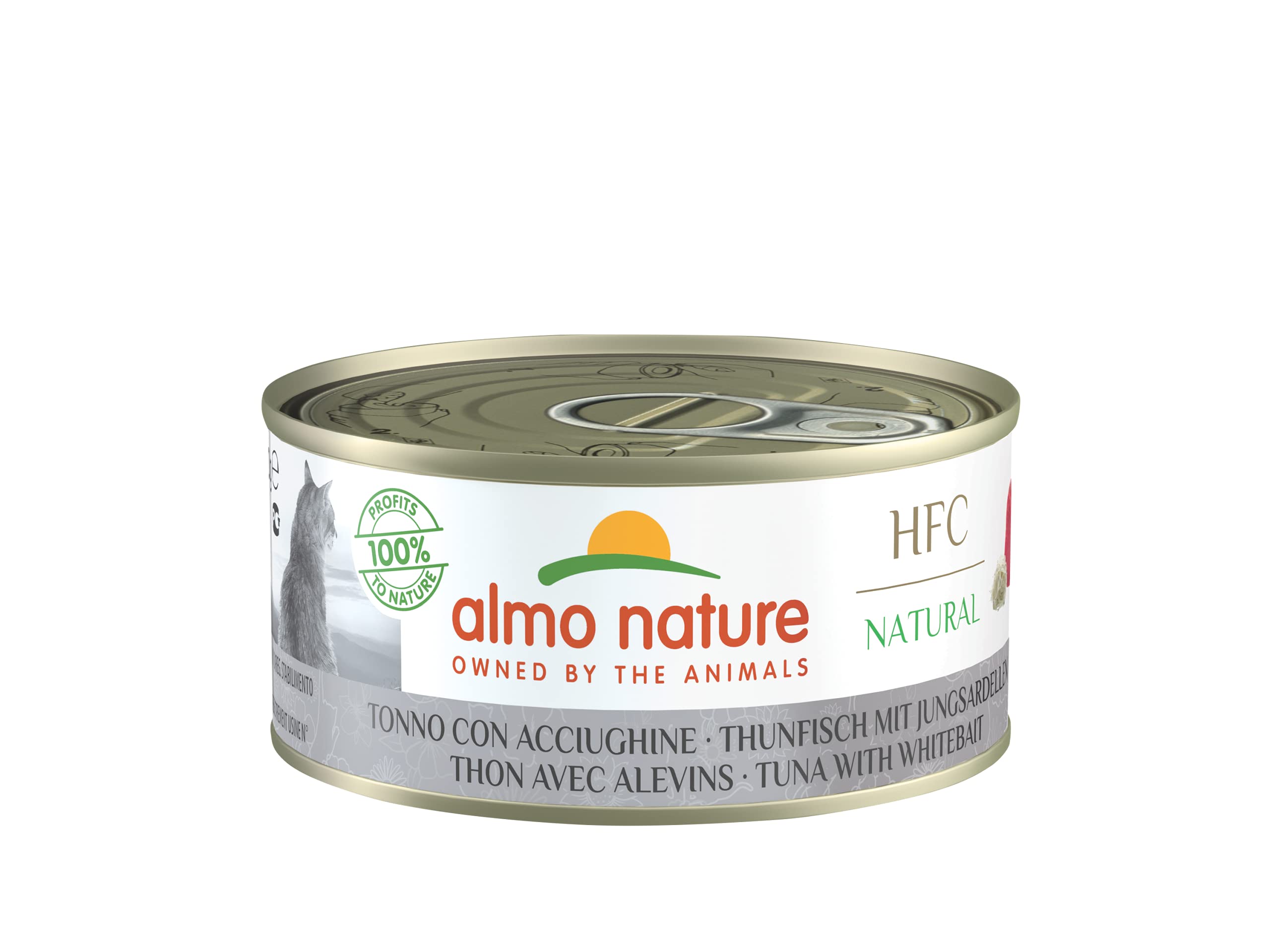 Almo Nature HFC Natural Nassfutter für Erwachsene Katzen - Thunfisch mit Sardellen - 150 g, 24er Pack