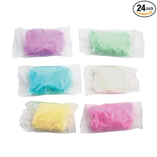 Assorted Cotton Candy Bags - Bulk Set of 24 Individually Wrapped