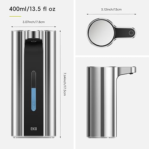 Miniatura 2 de EKO Aroma Pro - Dispensador automático de jabón líquido sin contacto de 13.5 onzas líquidas, dispensador de jabón para manos y platos recargable