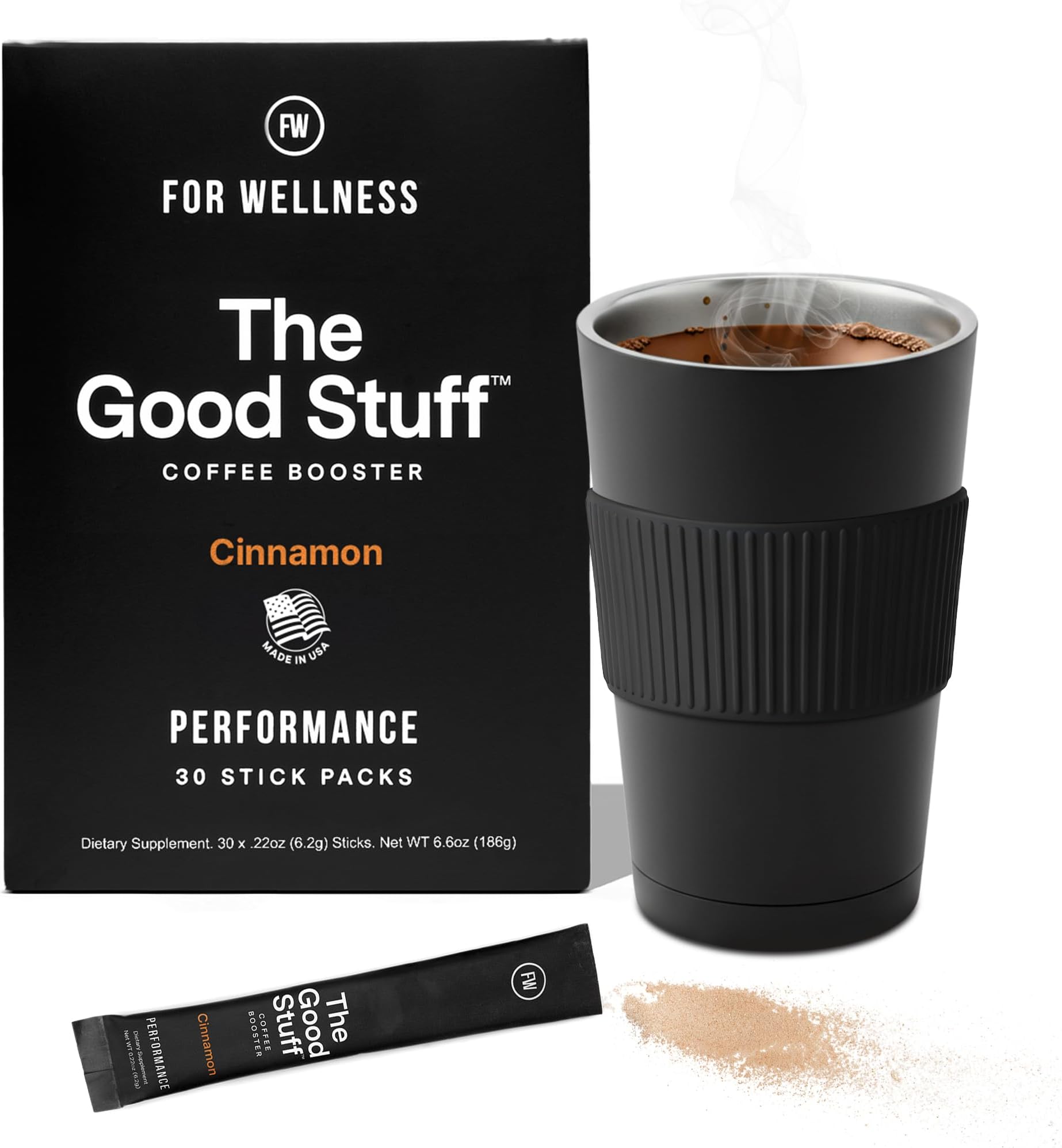 The Good Stuff | Cinnamon Coffee Booster | Healthy Coffee Creamer for Focus & Energy | Keto, Non-Dairy Creamer Powder with MCT Oil, Collagen & L-Theanine | 30 Servings