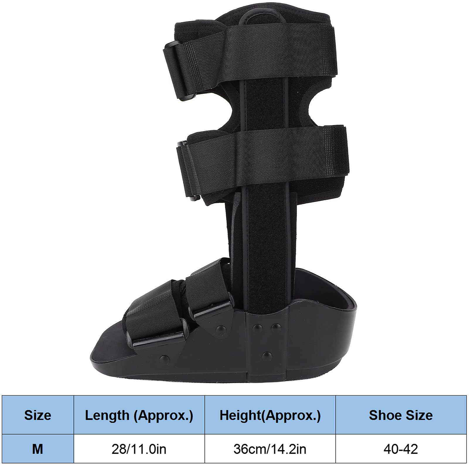 Pongnas Bota Ortopédica Ligera con Absorción de Impactos, Plantilla y Suela Acolchadas, para la Recuperación Postoperatoria de Esguinces y Fracturas de tobillo. (M)
