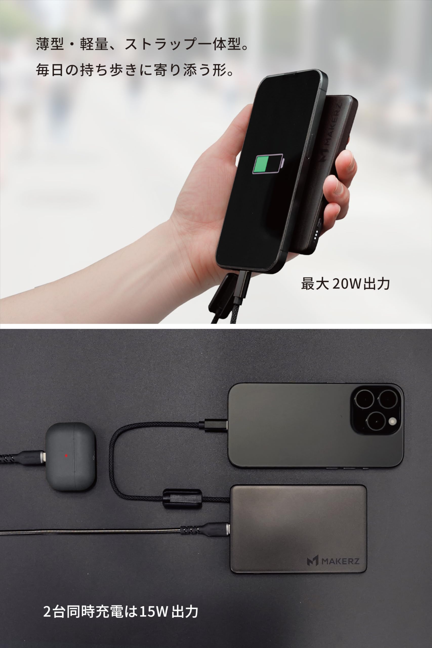 Amazon | メイカーズ 半固体電池モバイルバッテリー5000mAh SOLIDZ