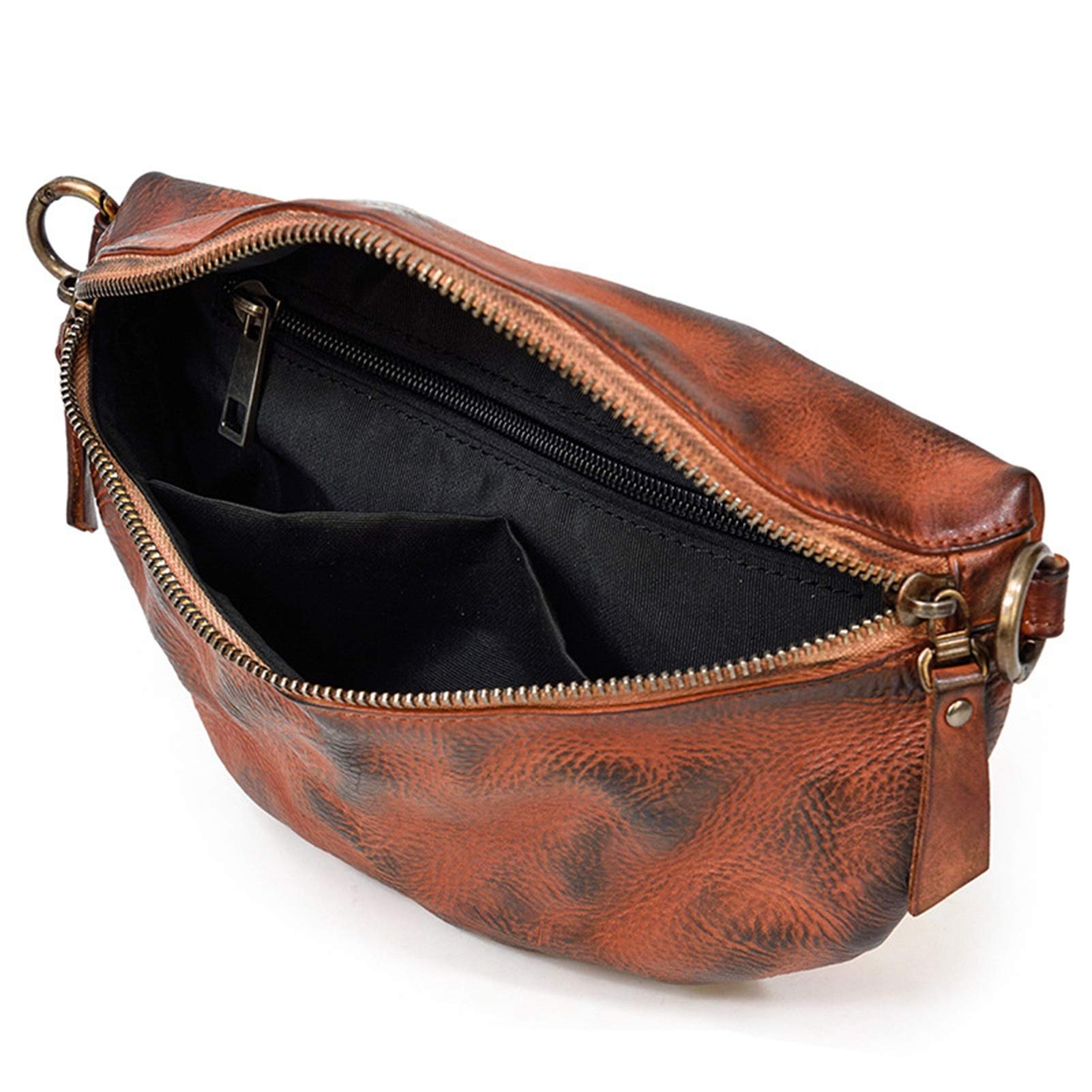 Bolsa de Cintura Riñonera Deportiva para Hombre, Festival bolso de la cintura del paquete de Fanny pechera del vago bolsa de las mujeres del cuero genuino del hombro de Crossbody del teléfono monedero