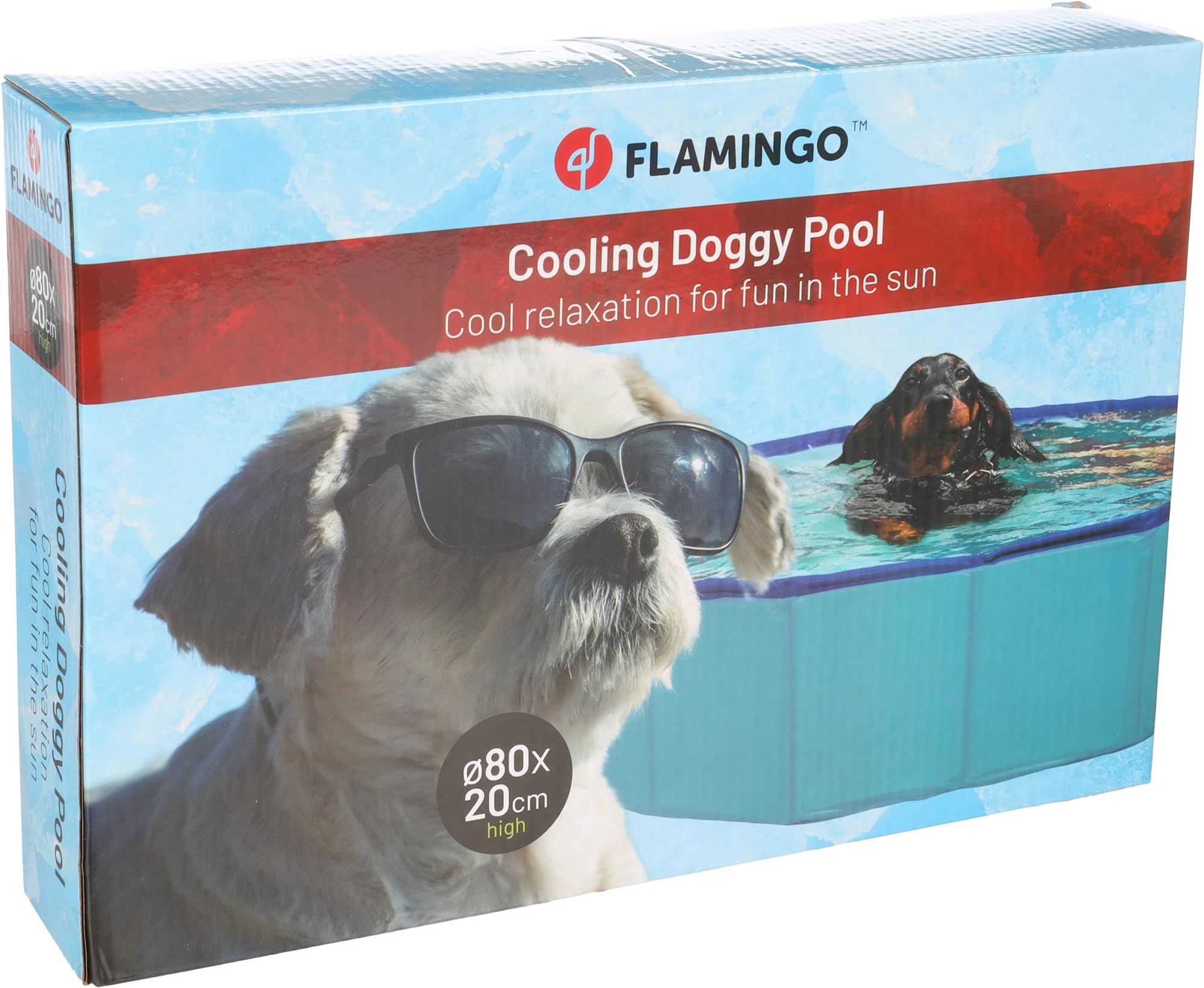 Piscina Perros - Piscina Redonda Azul 80x20 cm - plástico Resistente - Plegable - sin Bomba - con válvula de Drenaje - Verano - Tipo Manta refrescante para Perros