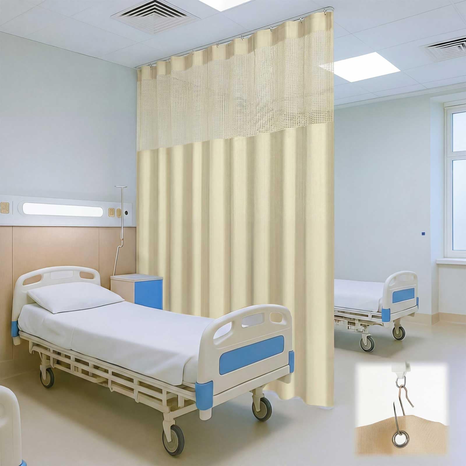 60" W X 96" L /5 X 8FT Hospital Curtains with Grommet Top