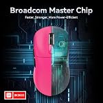 Attack Shark X3 Souris de jeu sans fil, 49g Ultra-léger, PixArt PAW3395 26000 DPI, Bluetooth/2.4Ghz /Wired Tri-Mode, 200Hrs Batterie rechargeable, interrupteur Kailh GM8.0 pour PC/MAC/Win - Rouge rose