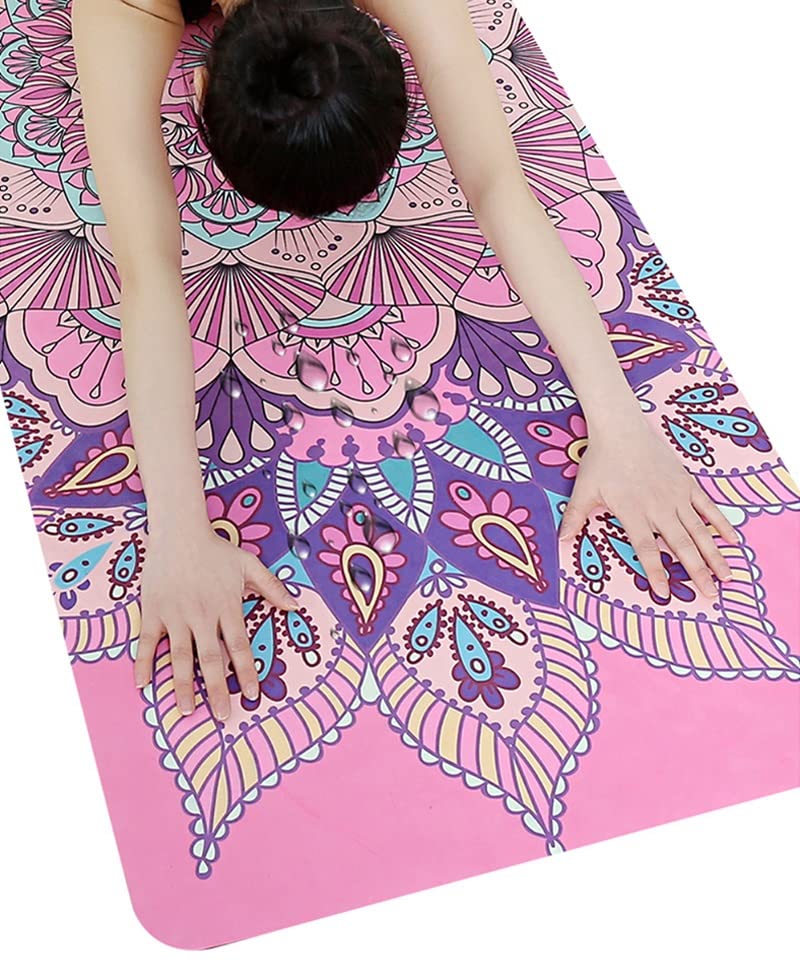 1.5mm Sweat Absorbent Suede Yoga Mat Gym Home Rubber Mat Fitness Exercise (Color: D) (E)