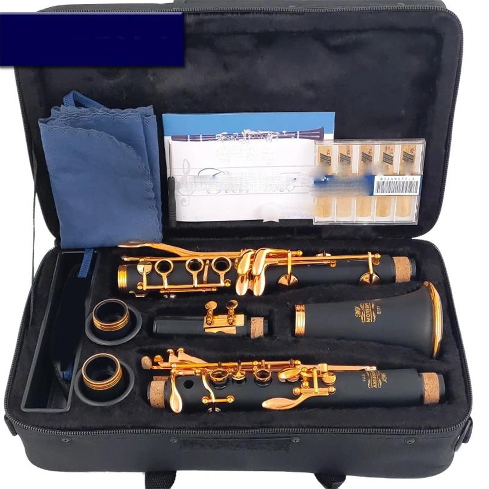 Clarinete Principiantes Si Bemol (Bb) Clarinete | Cuerpo de resina ABS 17 teclas(Black+Gold)