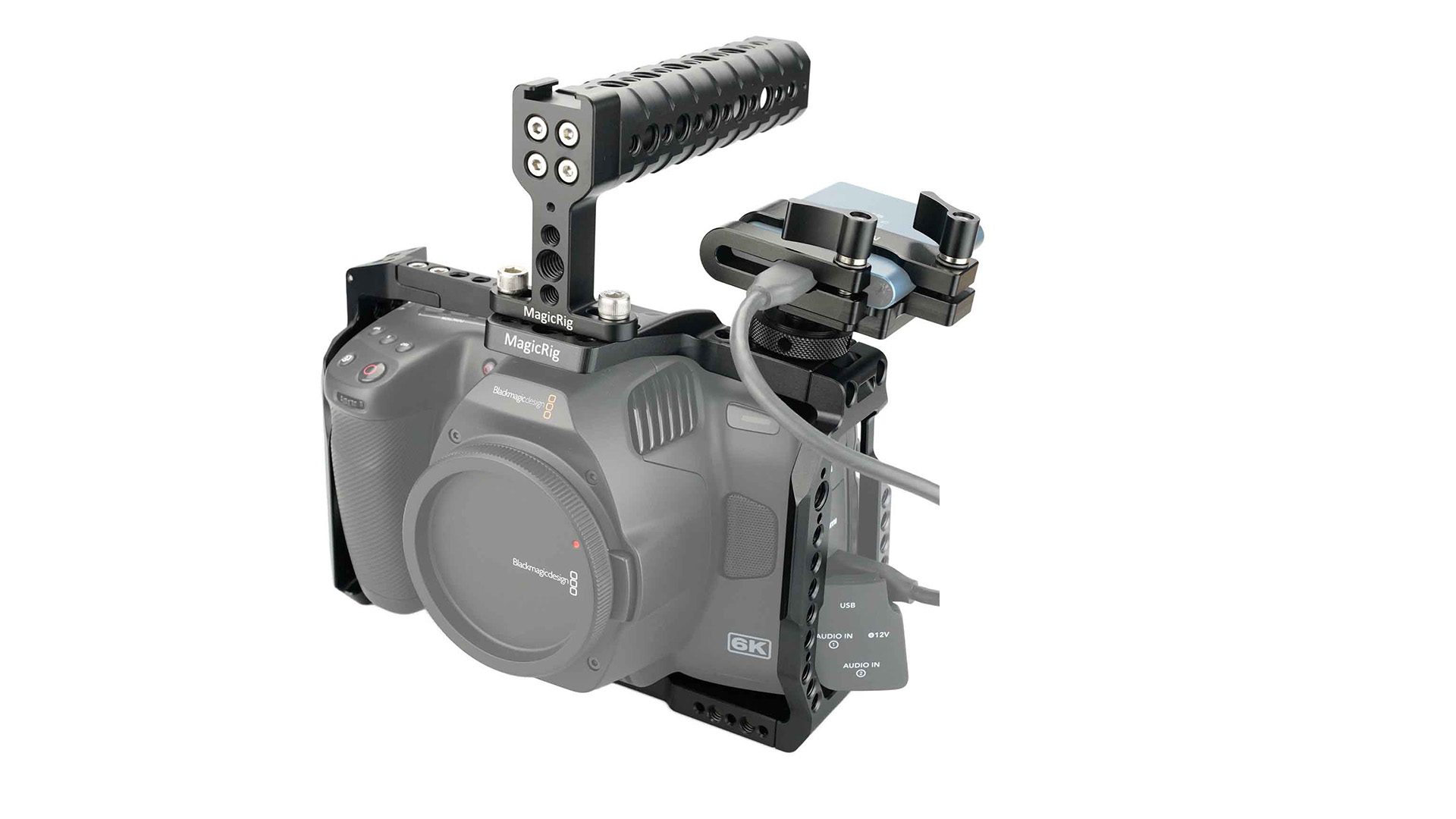 MAGICRIG BMPCC 6K Pro /6K G2 Full Cage with Top Handle(Rubber), T5