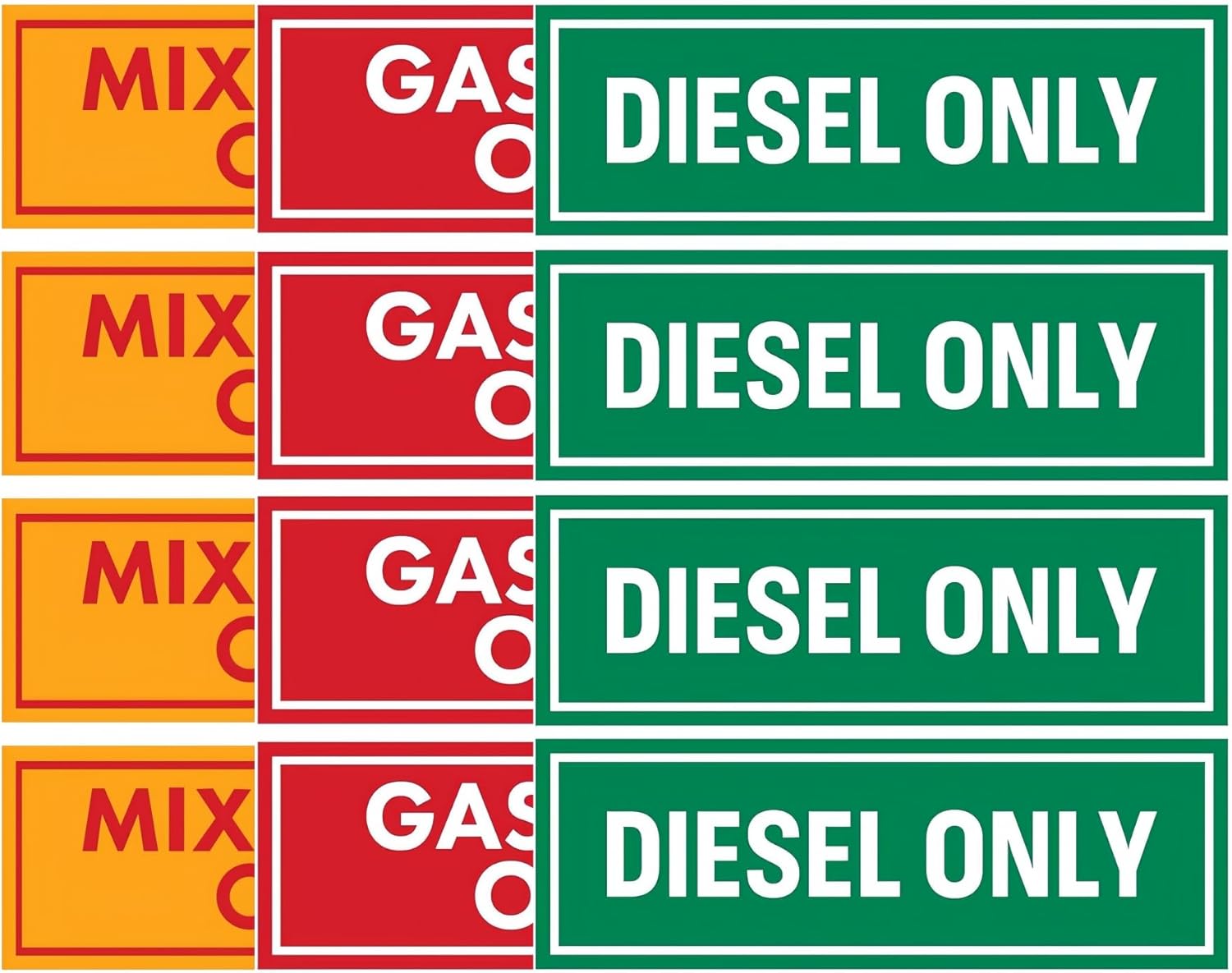 12 Pcs Diesel Only & Gasoline Only & Mixed Fuel Only Stickers for Fuel Tank Tractor Fuel Cans Gas Caps Weatherproof Adhesive Decals 6x2 inch 12 Labels - Image 5
