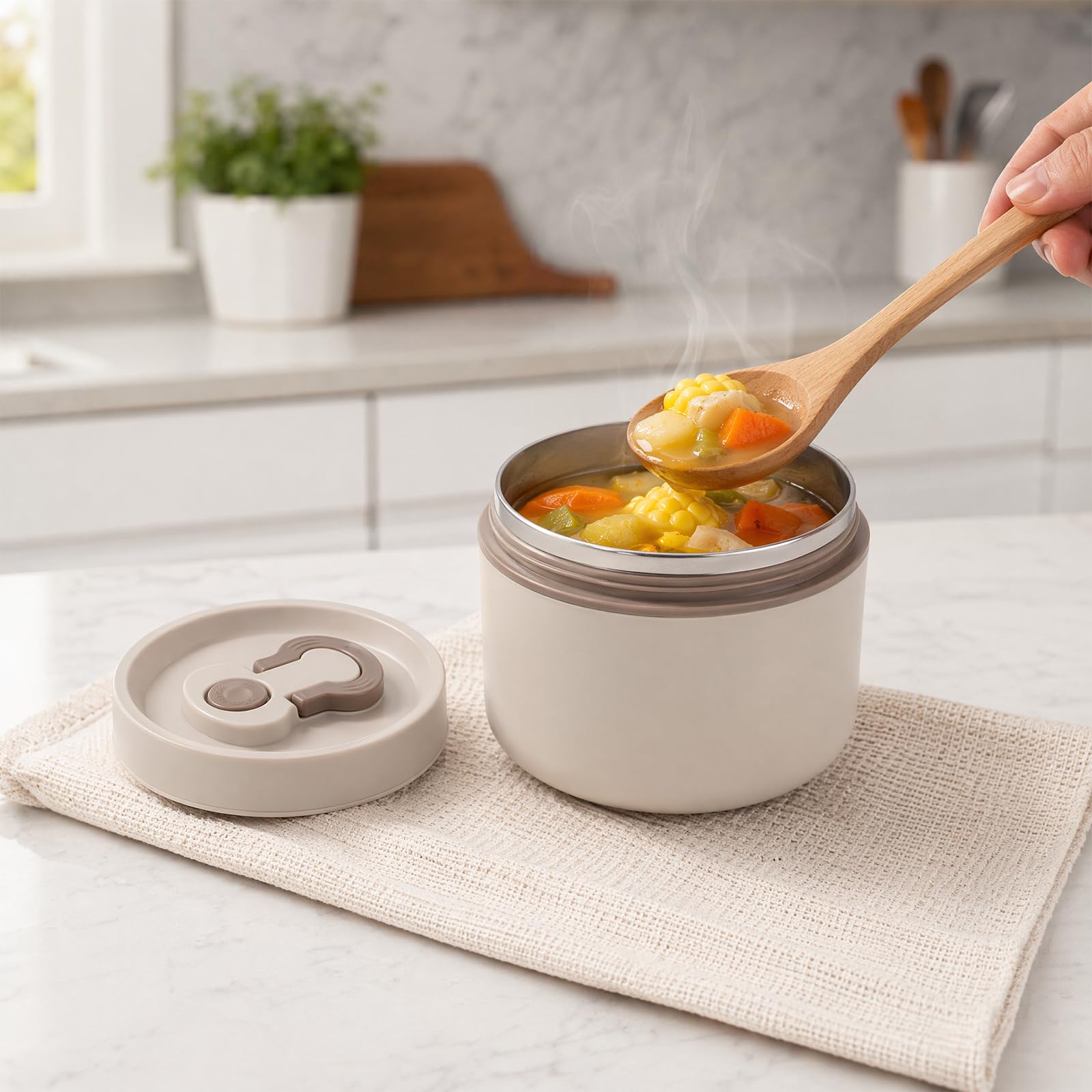 Contenitore termico per alimenti 650ml, contenitore termico in acciaio inox con cucchiaio, termico per alimenti, termos per cibo, a prova di perdite, contenitore termico per pranzo, termica