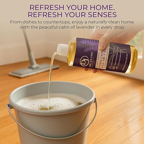 Miniatura 7 de Dr. Jacobs Naturals Lavender Castile Limpiador y jabón todo en uno, fórmula eficaz a base de plantas para la limpieza de la casa. Ecológico para los