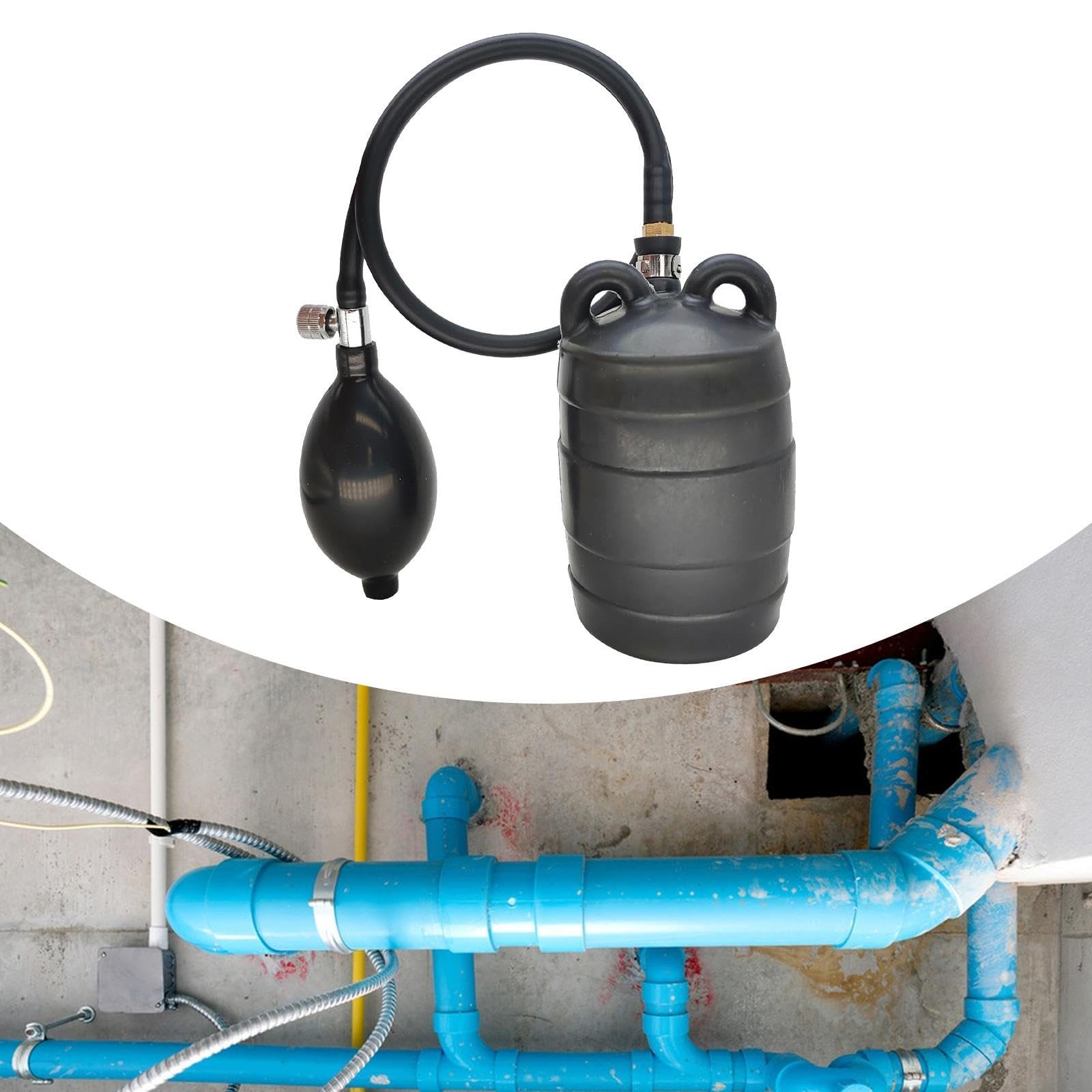 Inflatable Pipe Plug Gummistopfen Dichtkissen Rohrprüfstopfen Ballon mit Handpumpe Flexible Nutzung für Abflussrohre Baustellen Installateure Professi, Dn75