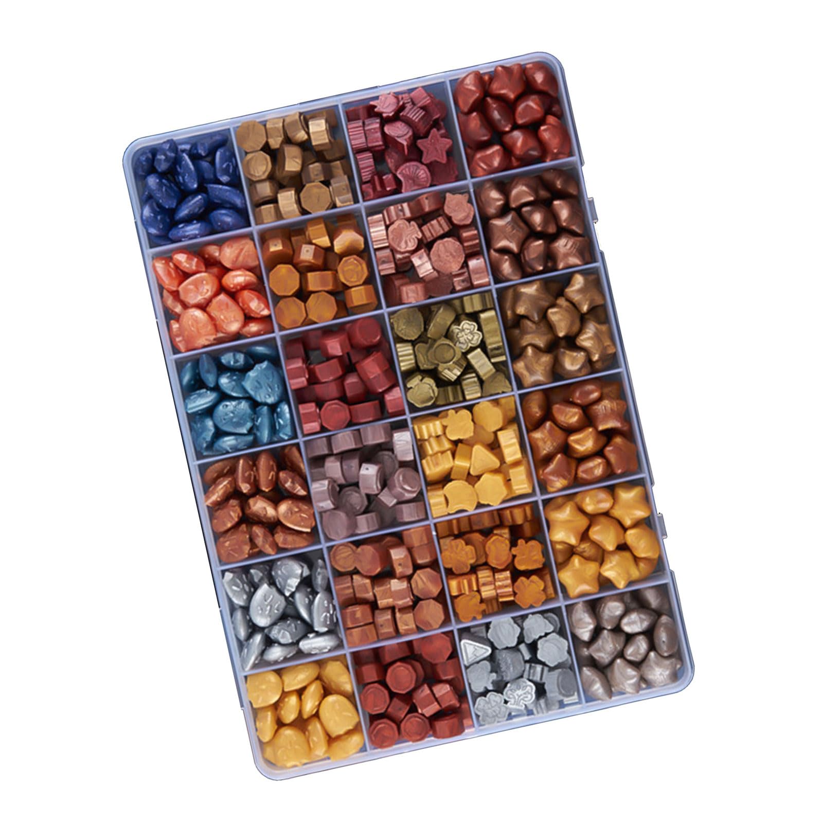 Nucelit Colorful Seal Beads with Storage Case for Seal Stamp Wedding Invitations Christmas Package Envelope Embellishments Stamp