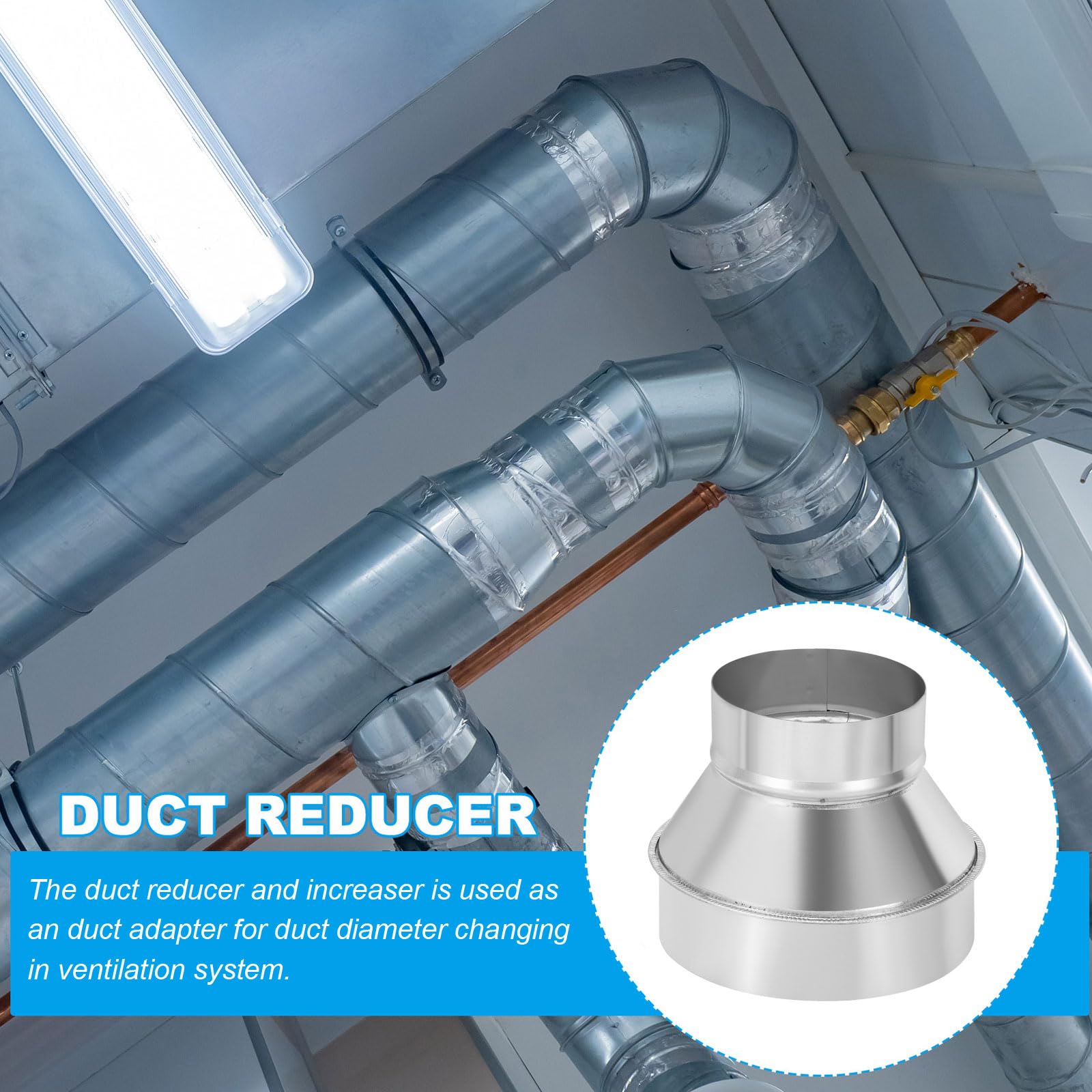 PATIKIL 6 Inch to 4 Inch Round Duct Reducer Increaser Connector - Image 4