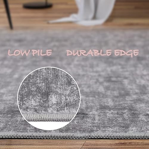 Miniatura 3 de COZYLOOM Alfombra de pasillo, alfombra de área de 2 pies 3 pulgadas x 8 pies, alfombra de entrada, moderna, sólida, envejecida, suave,