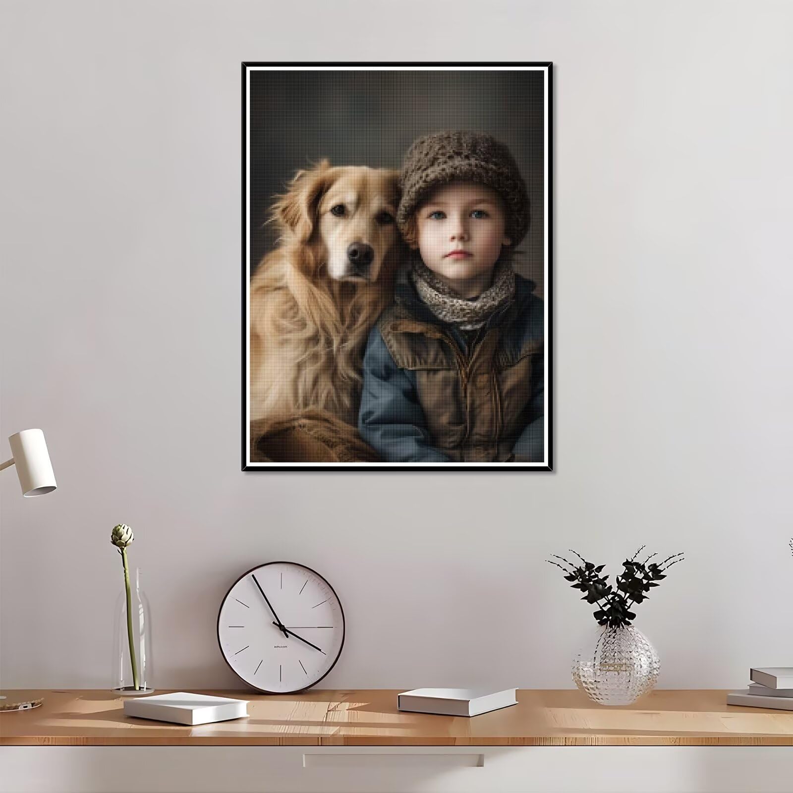 Diamond Painting Personalizzato, 5D DIY Diamond Painting Kit Completo Personalizzato, Kit per Pittura Diamante Personalizzati Con Foto, Mosaico Personalizzata Regalo per Arte Domestica 50x90cm L-27