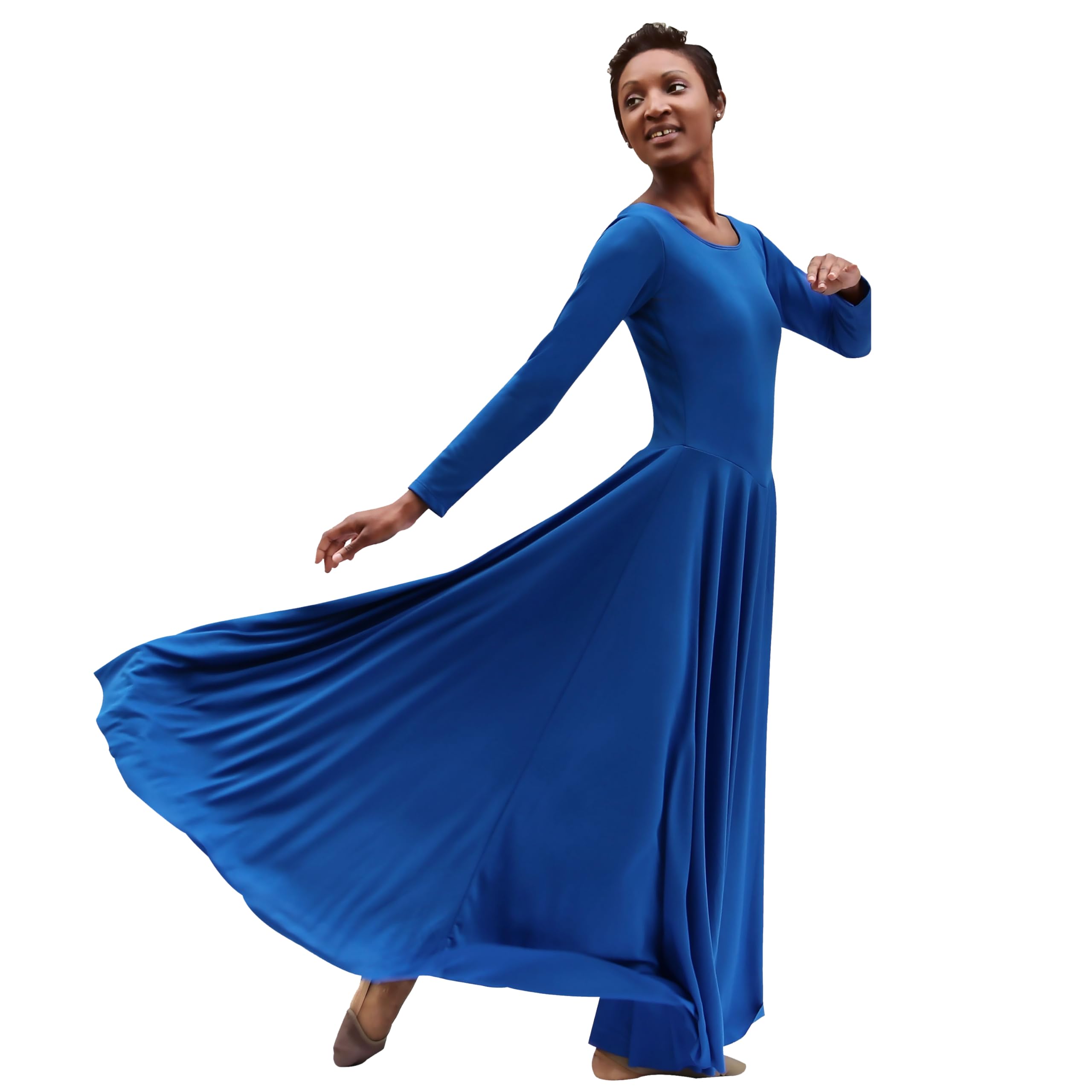 EUROTARD Womens 13524 Long Sleeve Worship Praise Liturgical Full Length Dance Dress