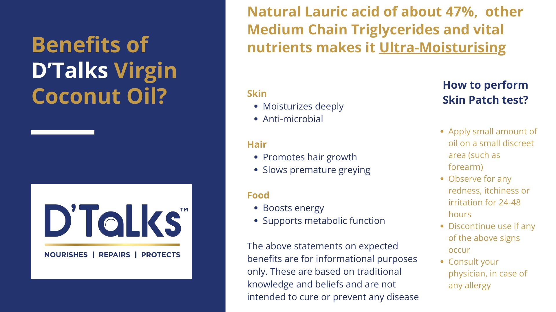 D'Talks Virgin Coconut Oil | Extracted from Coconut Milk | Less Greasy ; Absorbs Easy | Food, Skin & Hair application | Cold Pressed | 100% Pure & Natural | 200ml | - Image 7 thumbnail