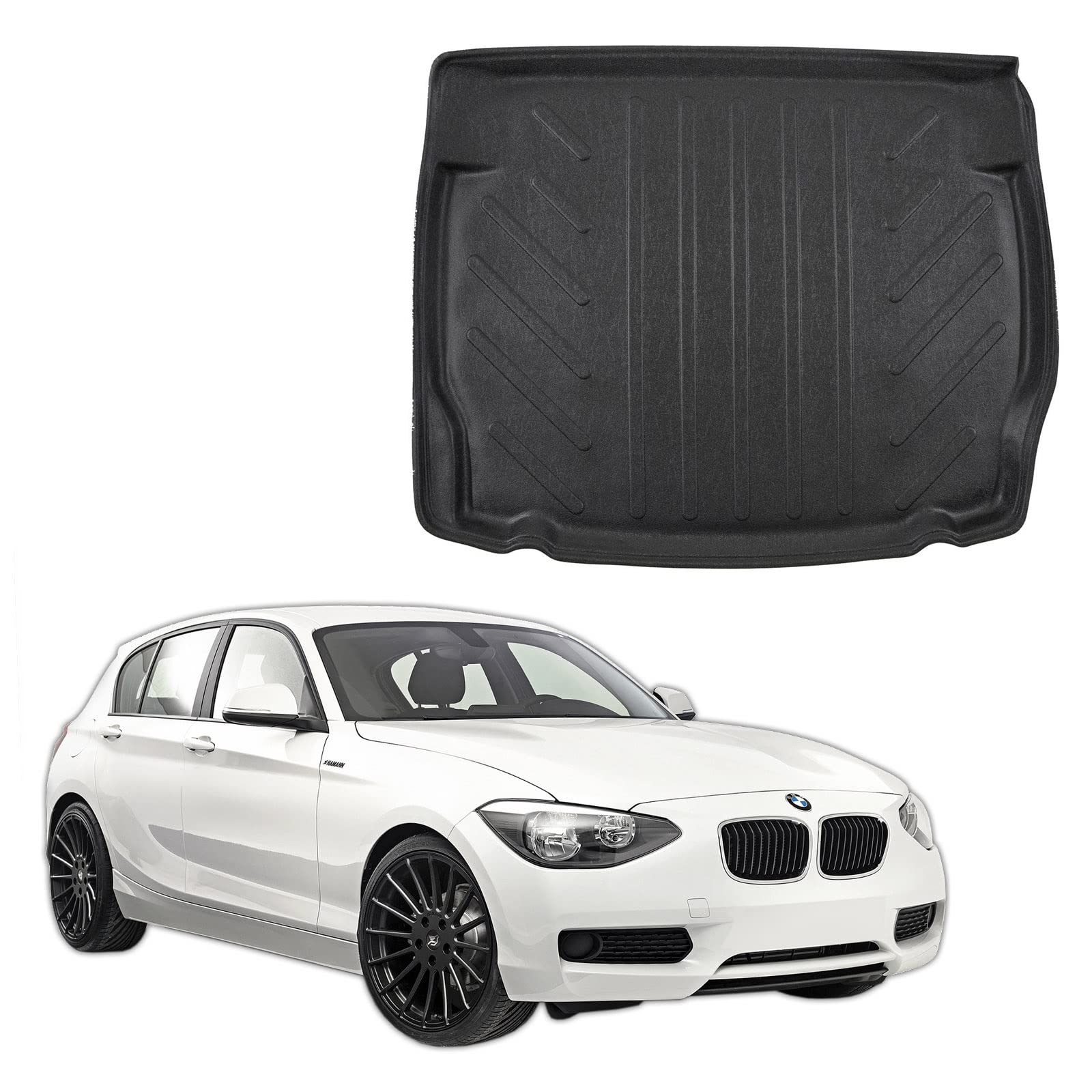 SCOUTT Vasca Bagagliaio per Bmw 1 Series F20 / F21 3/5-Porte 2011-2019, in TPE su Misura, Proteggi Baule con Bordo Alto 4 cm, Antiscivolo, Inodore