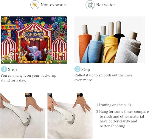 Miniatura 5 de GYA Telón de fondo rojo de circo para parque de atracciones, tiendas de campaña Stratus, carrusel de carnaval, para niños, niñas, primer primer