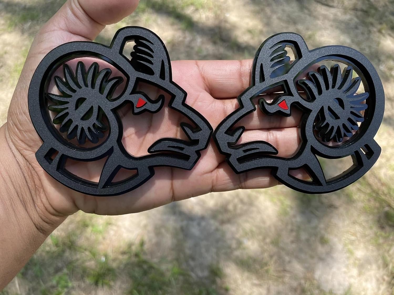 Pair Set 3D Emblem Nameplate Sticker Left and Right Badge Decal Compatible with Ram TRX 1500 2500 3500 (Black Red)