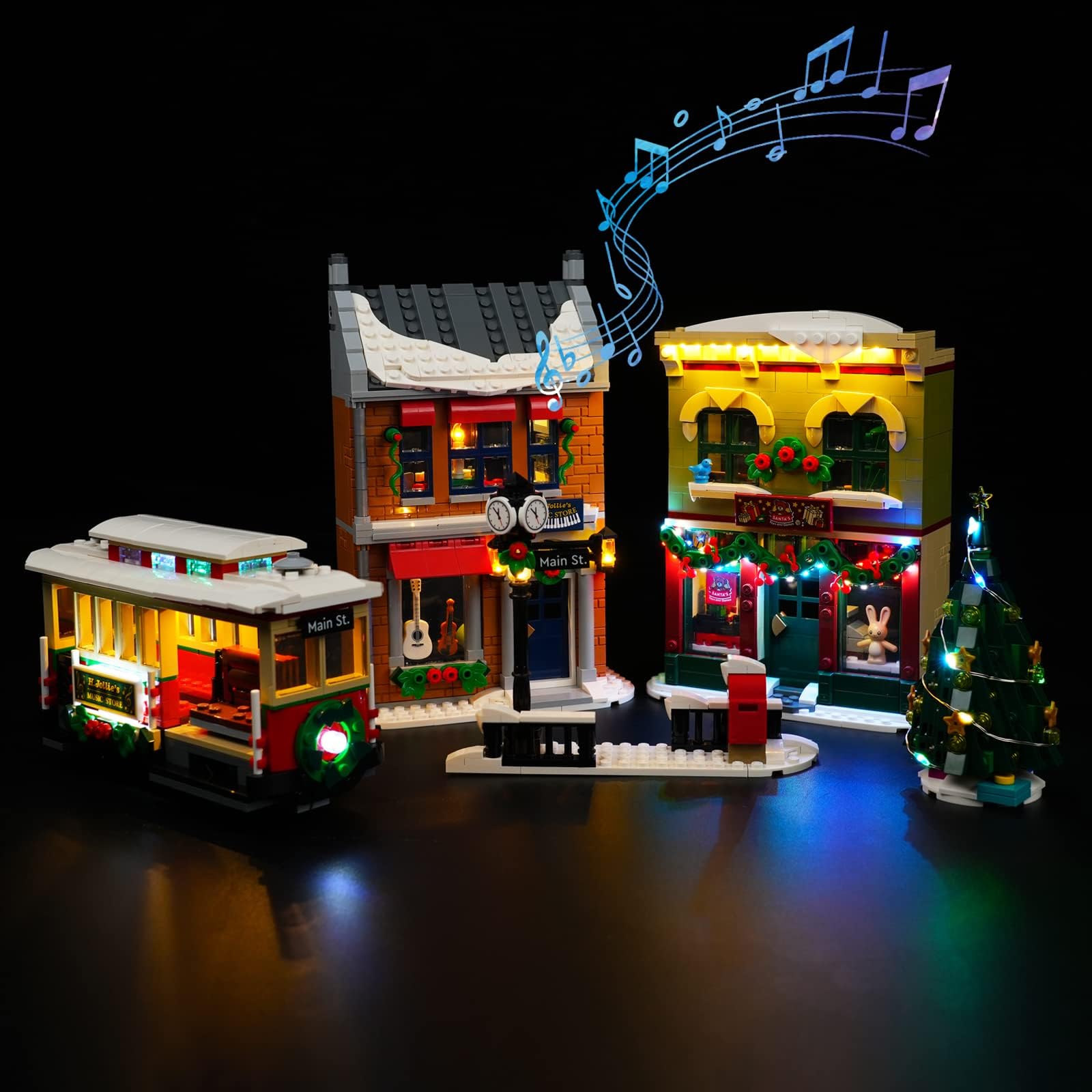 LMTIC Lighting Kit with Music for Lego Holiday Main Street 10308 Building Set Light Set Compatible with Lego 10308(NOT Included The Lego Sets)