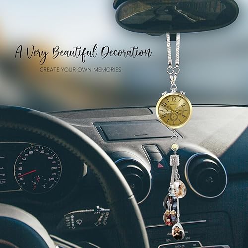 Vista 45 de AIFLM Adornos para colgar en el auto con fotos personalizadas, espejo estético personalizado, accesorios para el interior del automóvil, accesorios