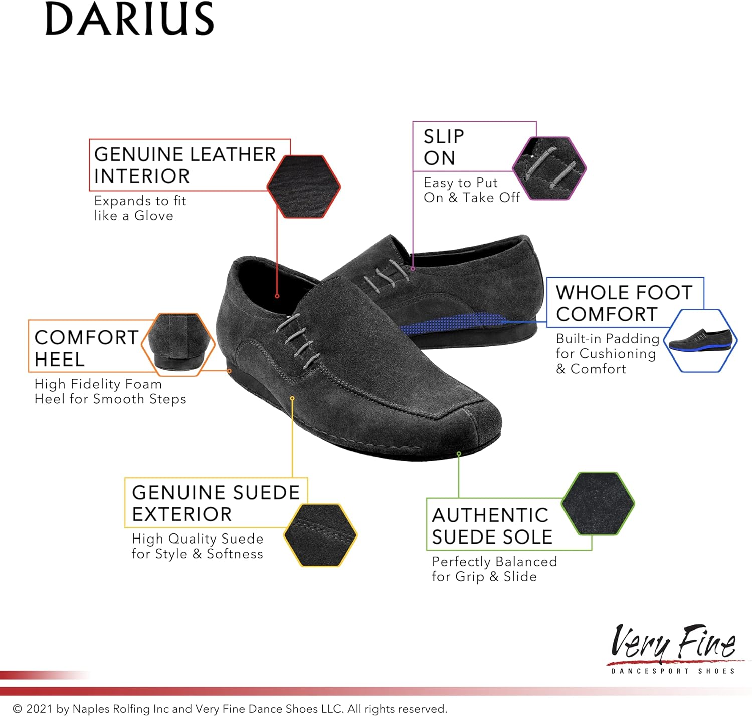 Very Fine Mens Darius Black Ballroom Waltz Latin Salsa Rhythm Slipon Dance Shoe - Image 5