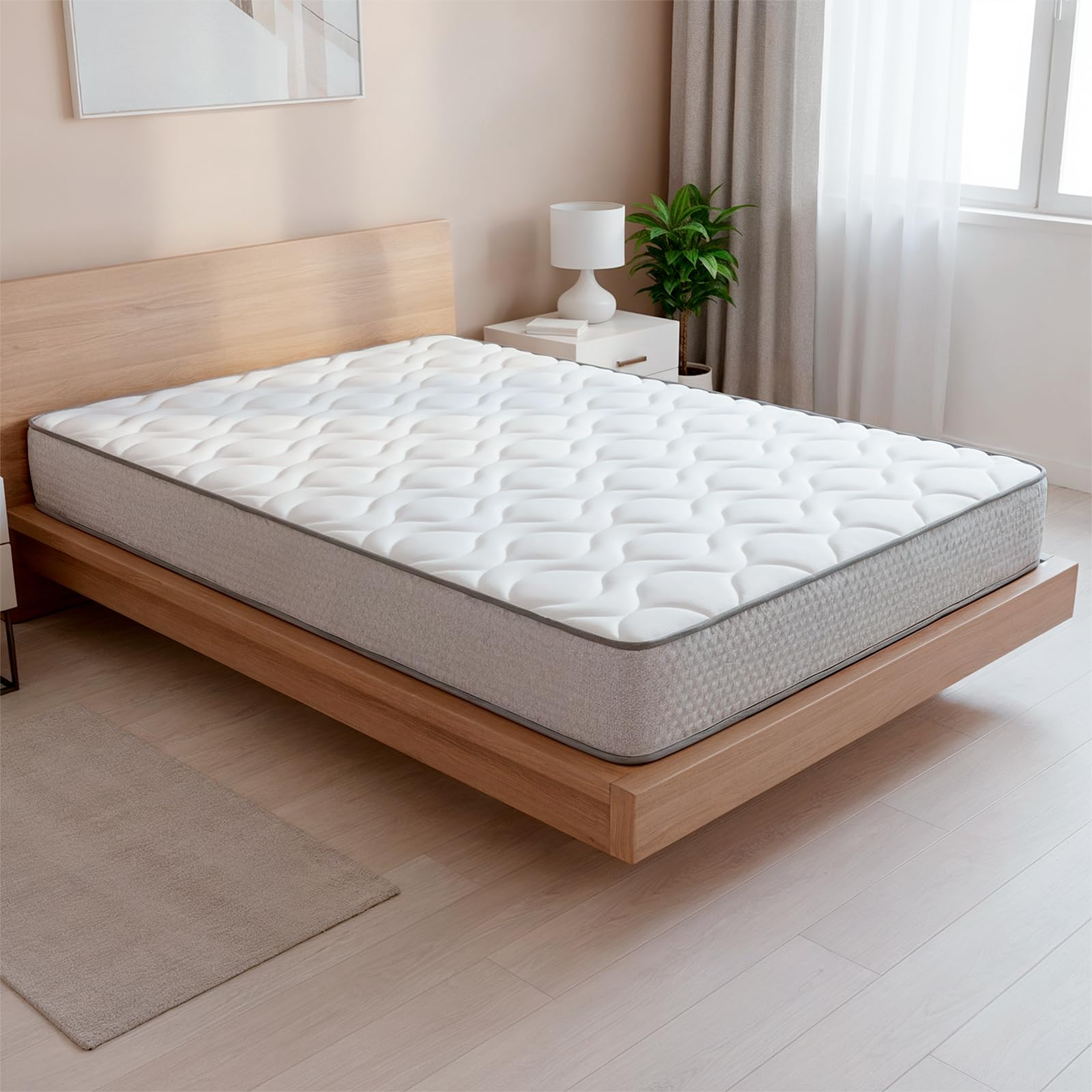 DUÉRMETE ONLINE - Colchón 150 x 190 Viscoelástico Marco con Cara Invierno/Verano, Ergonómico, Confort y Dureza Óptimos, Grosor 21cm