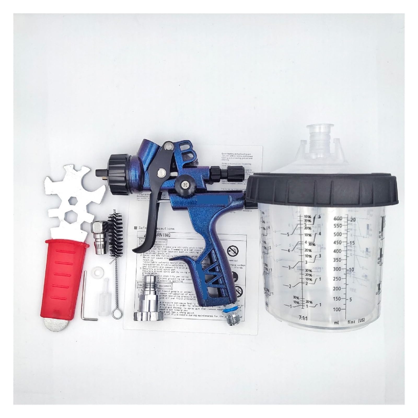 Pistolet natryskowy, Pneumatyczny pistolet natryskowy Pistolety lakiernicze z dyszą 1,3 mm Motoryzacyjne narzędzie natryskowe Pistolet natryskowy na bazie wody(1.3kit blue B)