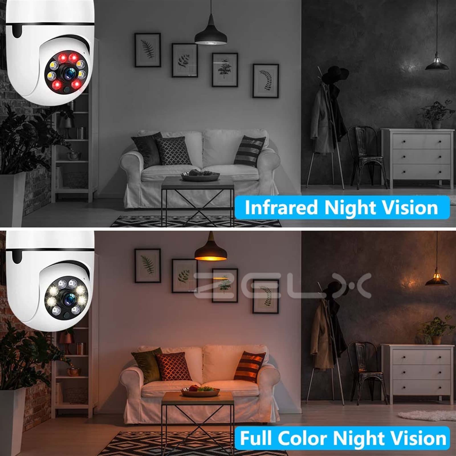 Caméra de sécurité ptz 2K E27 ampoule caméra de sécurité intérieure 1080P Surveillance vidéo moniteur à domicile pleine couleur Vision nocturne humanoïde suivi soins Cam S'adapter à n'importe quel env