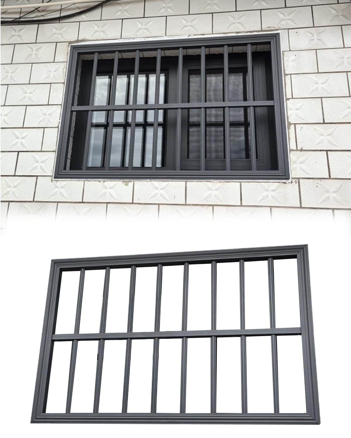 Inferriate per Finestre Barre di Sicurezza per Finestre "tutto In Uno" | Grata di Sicurezza Anticaduta e Antieffrazione per Finestre E Balconi, In Lega Metallica(W80xH80cm/31x31in)
