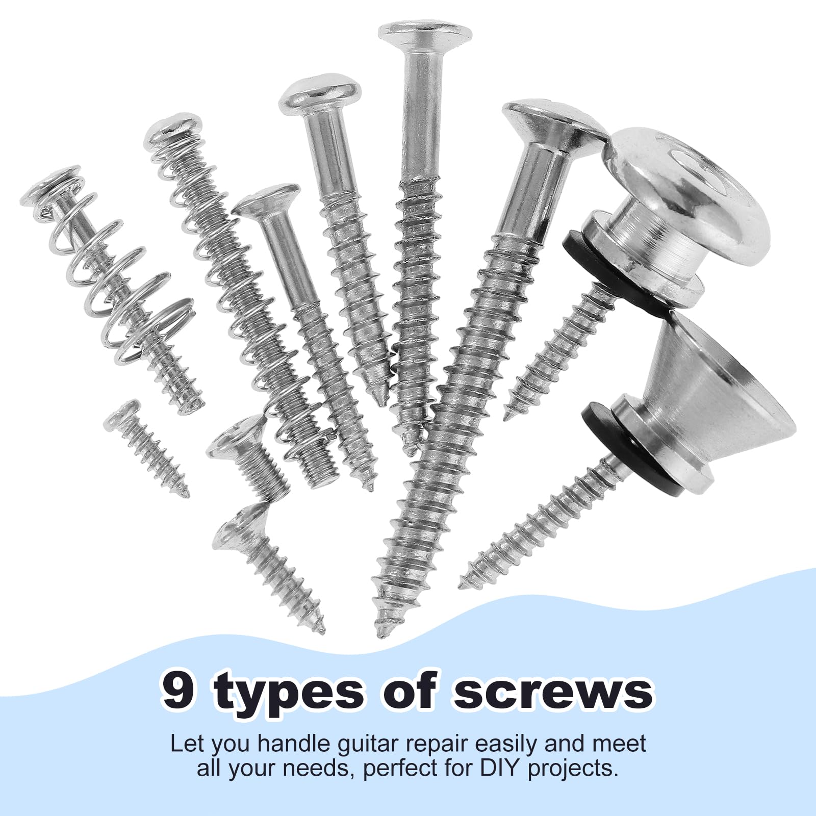 Knpwer 260 Pcs Electric Guitar Screw Kit with Springs for Electric Guitar Bridge,Guitar Mounting Screws,for Electric Guitar Bridge Pickup - Image 3
