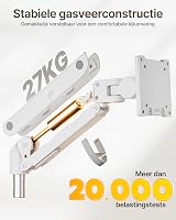 Suport monitor dublu monTEK pentru 2 ecrane, braț pentru monitor alb de birou 4