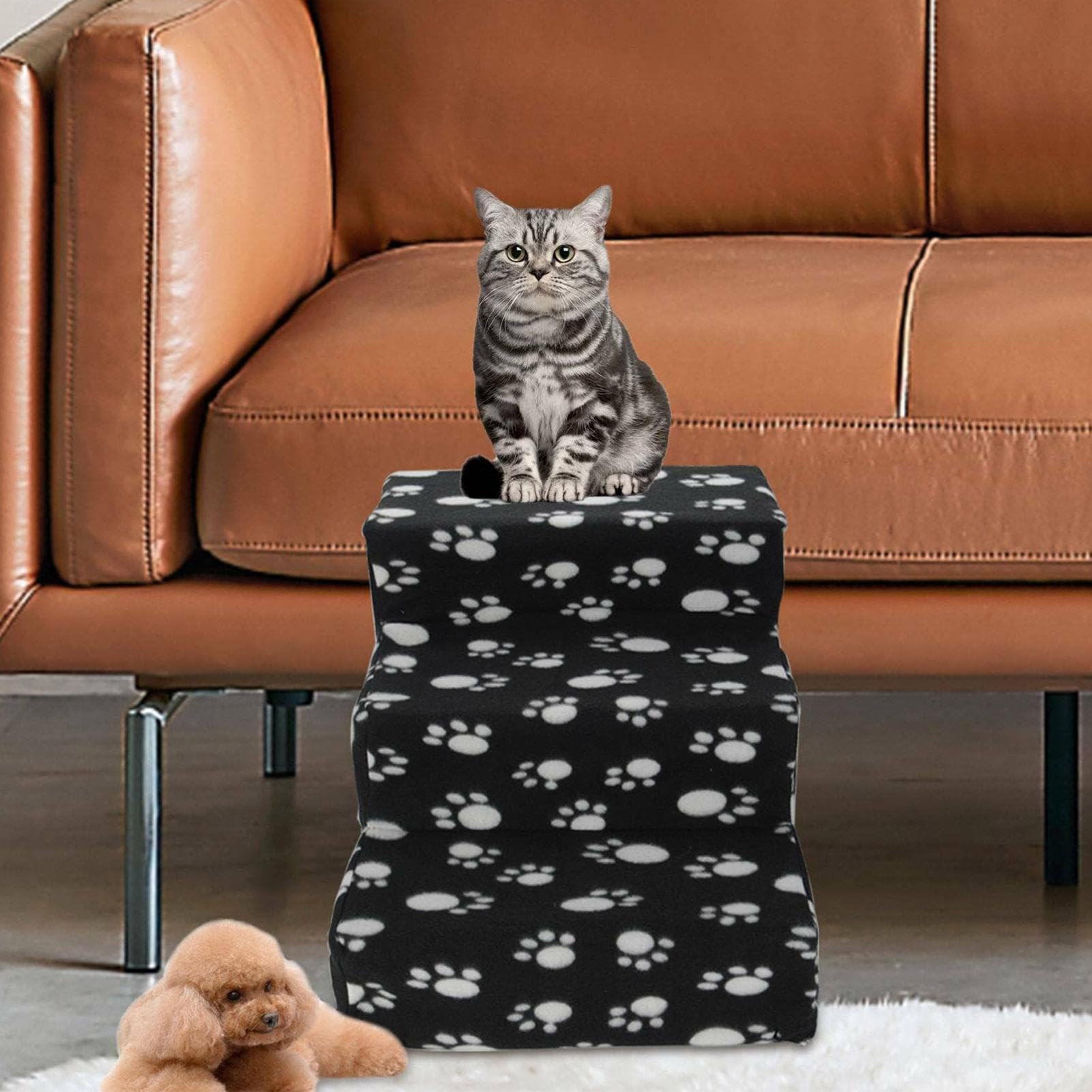 Scale per animali domestici Rampa per interni o esterni sicura e durevole | Gradini antiscivolo per cani o gatti per la casa e il veicolo