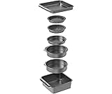 MasterClass Smart Space Non Stick Bakeware/Baking Set, Carbon steel, Grey, 7 Pieces