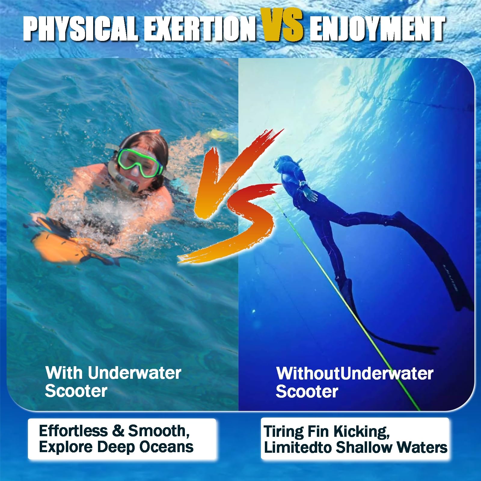 Patinete eléctrico subacuático de 300W/500W,Vehículo Submarino propulsión | Buceo Sea Scooter, Scooter subacuático Inteligente Equipo de Piscina de Aventuras