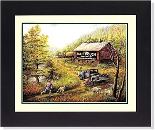 Mail Pouch Tobacco Barn Farm Stream Black Framed 8x10 Art Print